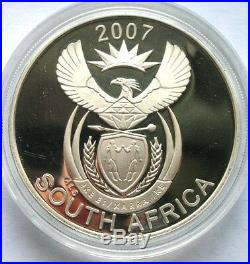 South Africa 2007 Lion Meerkat 20 Cents 1oz Silver Coin, Proof