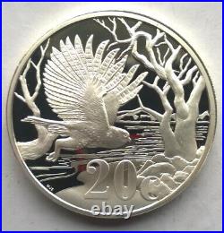 South Africa 2012 Owl 20 Cents 1oz Silver Coin, Proof