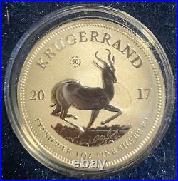 South Africa 2017 1oz fine silver Krugerrand 50th anniversary coin Rev Proof