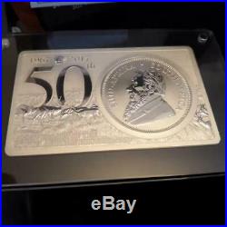 South Africa 2017 50th Anniversary Krugerrand 3 oz Silver Bar &Coin Set
