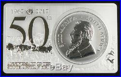 South Africa 2017 Krugerrand 3 Oz 999 Silver 50th Anniversary Coin & Bar Set GEM