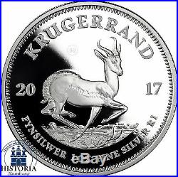 South Africa 2017 Krugerrand proof 1oz Silver Coin in box with COA