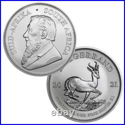 South Africa 2021 Krugerrand 1 Rand Coin 1oz. 999 Silver Brilliant