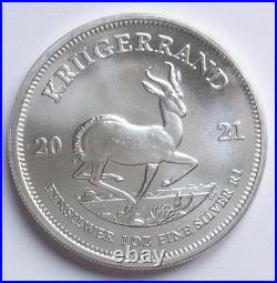 South Africa 2021 Silver Krugerrand 1oz Coin in Capsule