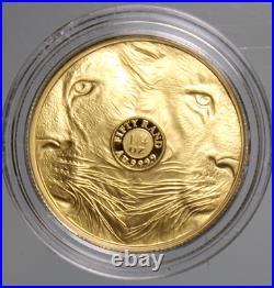 South Africa, 2022 Gold 50 Rand 1/4 oz Big Five Lion Design Proof
