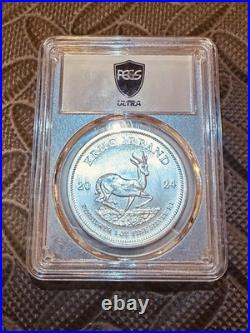 South Africa 2024 1 Rand (1 Troy oz silver. 999) Krugerrand PCGS MS70 Coins