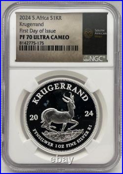 South Africa 2024 S1KR Krugerrand PF70 Ultra Cameo First Day of Issue NGC