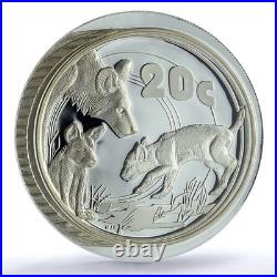 South Africa 20 cents Wild Dog KM-322 Wildlife Fauna PR 69 PCGS silver coin 2005