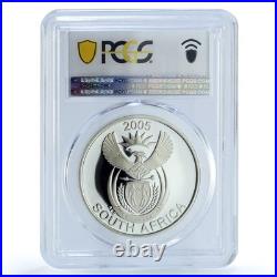 South Africa 20 cents Wild Dog KM-322 Wildlife Fauna PR 69 PCGS silver coin 2005