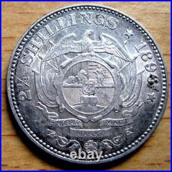 South Africa 2 1/2 Shillings 1896 Km# 7, High Grade, Patina