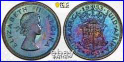 South Africa 2 1/2 Shillings 1953 PCGS MS 66+ Toned