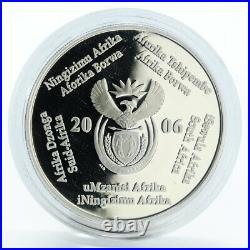 South Africa 2 rand 2010 FIFA World Cup football proof silver coin 2006