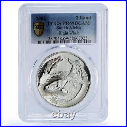 South Africa 2 rand Southern Right Whale Marine Fauna PR69 PCGS silver coin 2002