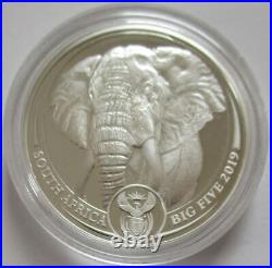 South Africa 5 Rand 2019 Big Five Elephant 1 Oz Silver BU