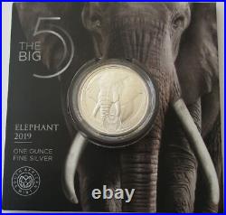 South Africa 5 Rand 2019 Big Five I Elephant 1 Oz Silver