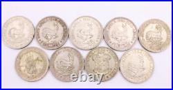 South Africa 5 Shillings 1947 48 49 50 51 52 57 60 64 9-silver coins circulated