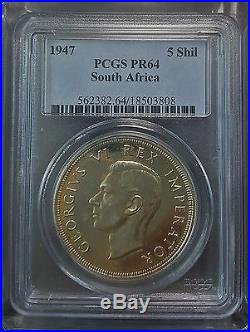 South Africa 5 Shillings, 1947, Proof, PCGS PR64
