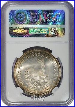 South Africa 5 Shillings 1948 Silver (ngc Pl66) Beautifully Toned