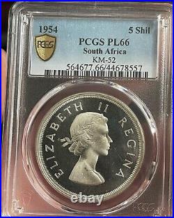 South Africa 5 Shillings 1954 PCGS PL66