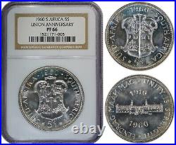South Africa 5 Shillings 1960 Silver (ngc Pf66) Premium Quality Proof Issue