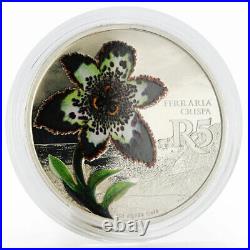 South Africa 5 rand Starfish Lily Ferraria Crispa silver flower coin 2017