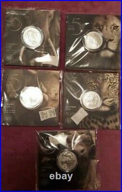 South Africa BIG Five Complete SILVER collection VERY RARE! Big5, big 5