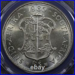 South Africa Elizabeth II Silver 5 Shillings 1960 NGC PL67 Prooflike Union