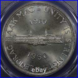 South Africa Elizabeth II Silver 5 Shillings 1960 NGC PL67 Prooflike Union