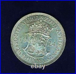 South Africa George V 1924 2 1/2 Shillings Silver Coin, Xf/au