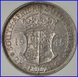 South Africa KGVI Silver 2 ½ Shillings 1945 RARE