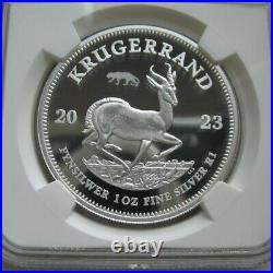 South Africa Krugerrand 2023 Silver Proof 1OZ Coin Leopard Privy NGC PF69