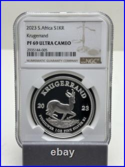 South Africa Krugerrand 2023 Silver Proof 1OZ Coin NGC PF69