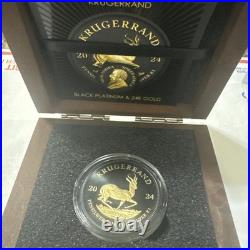South Africa Krugerrand Black Platinum & 24K Gold 1 oz Silver 500 Produced South Africa Krugerrand Black Platinum & 24K Gold 1 oz Silver 500 Produced