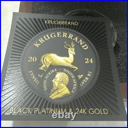 South Africa Krugerrand Black Platinum & 24K Gold 1 oz Silver 500 Produced