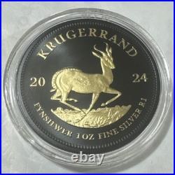 South Africa Krugerrand Black Platinum & 24K Gold 1 oz Silver 500 Produced