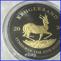 South Africa Krugerrand Black Platinum & 24K Gold 1 oz Silver 500 Produced