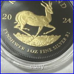 South Africa Krugerrand Black Platinum & 24K Gold 1 oz Silver 500 Produced