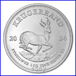 South Africa Lot of (5) 2024 1oz Silver Krugerrand Brilliant Uncirculated with COA