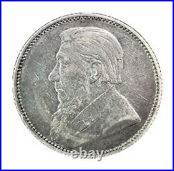 South Africa Paul Kruger 1894 1 One Shilling Silver XF/AU Coin KM#5 Scares