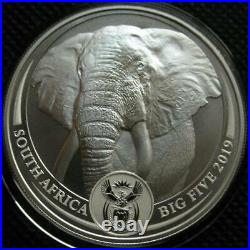 South Africa R5 2019 Silver 1Oz Coin Big5 Series Elephant UNC