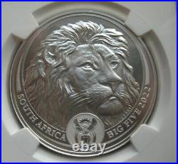 South Africa R5 2021-2023 Silver 1Oz BU Coin Big5 Series Complete ALL NGC MS70