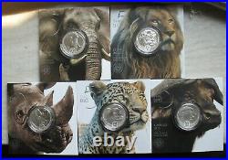 South Africa R5 2021-2023 Silver 1Oz BU Coin Big5 Series Complete Mint Packaging