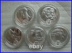 South Africa R5 2021-2023 Silver 1Oz BU Coin Big5 Series Complete Mint Packaging