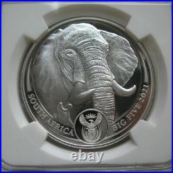 South Africa R5 2021-2023 Silver Proof Coin Big5 Series II Complete ALL NGC PF70
