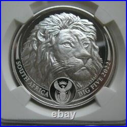South Africa R5 2021-2023 Silver Proof Coin Big5 Series II Complete ALL NGC PF70