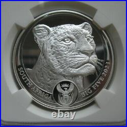 South Africa R5 2021-2023 Silver Proof Coin Big5 Series II Complete ALL NGC PF70