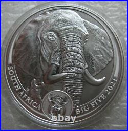 South Africa R5 2021 Silver BU 1Oz Coin Big5 Series II Elephant