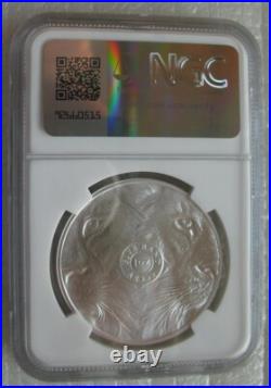 South Africa R5 2022 Silver 1Oz BU Coin Big5 Lion NGC MS70