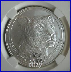 South Africa R5 2023 Silver 1Oz BU Coin Big5 Leopard NGC MS70