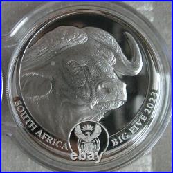 South Africa R5 2023 Silver Proof 1Oz Two Coins Set Big5 Series II Buffalo